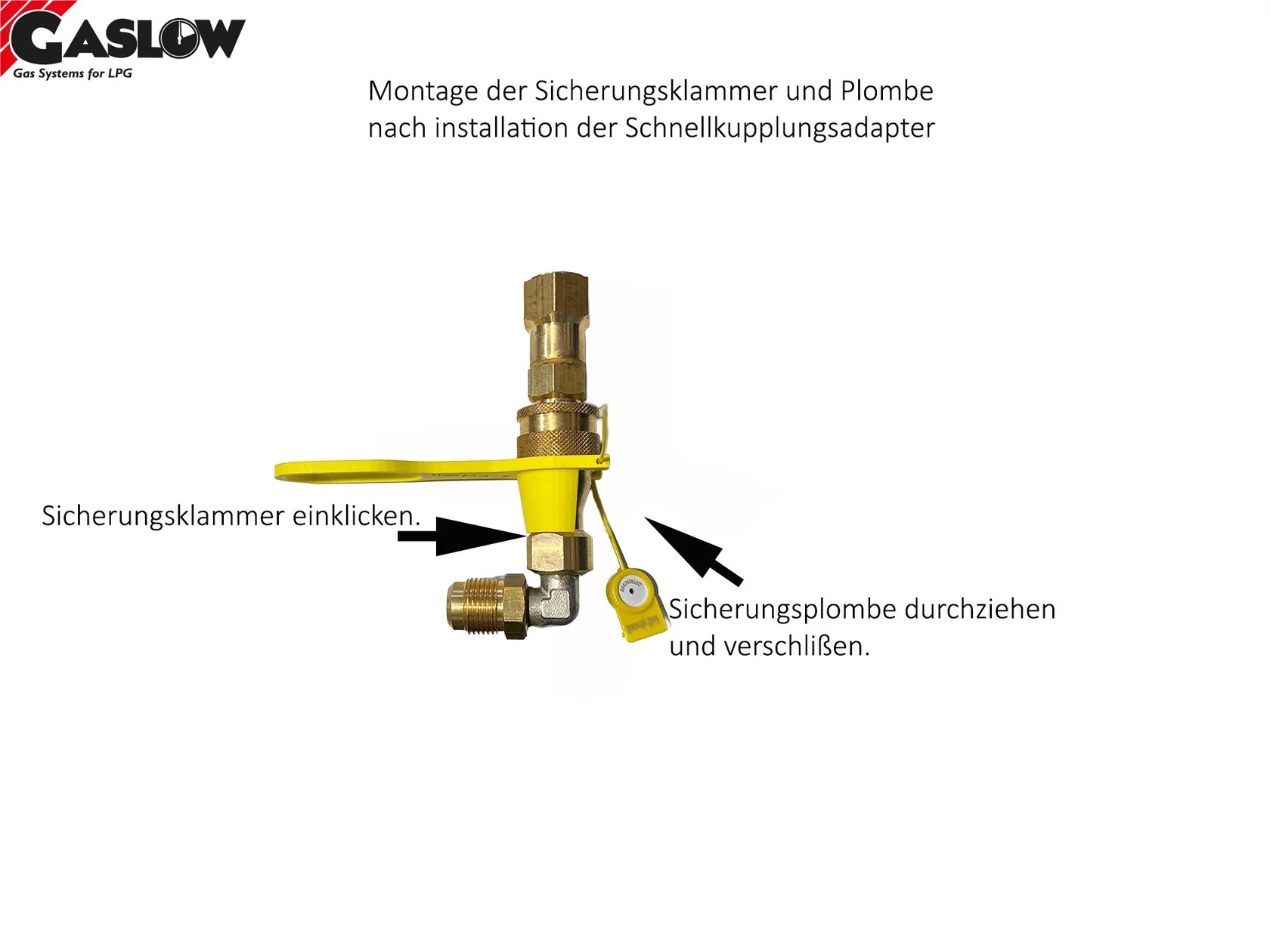 Gaslow Umrüstkit - Außenfüllanschluss Gaskastentür, gerade – Bild 2