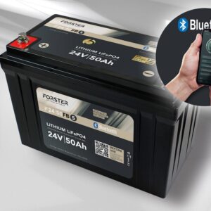 FORSTER 25,6V Lithium 50Ah LiFePO4 Premium Batterie | 200A-BMS-2.0 | 1280Wh | IP67