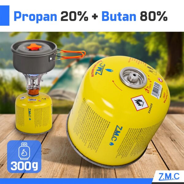 ZMC Propan Butan Gaskartuschen 300g – Schraubkartusche mit Ventil, 600 ml, Eurogewinde 7/16", Sicherheitsverschluss – Bild 4