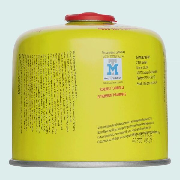 ZMC Propan Butan Gaskartuschen 300g – Schraubkartusche mit Ventil, 600 ml, Eurogewinde 7/16", Sicherheitsverschluss – Bild 8