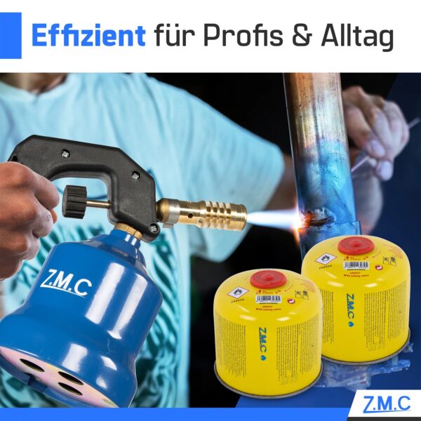 ZMC Propan Butan Gaskartuschen 300g – Schraubkartusche mit Ventil, 600 ml, Eurogewinde 7/16", Sicherheitsverschluss – Bild 9