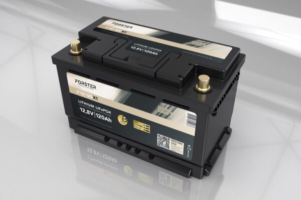 FORSTER 12,8V Lithium 120Ah LiFePO4 Premium Batterie | 200A-BMS-2.0 | Ducato Ford PSA VWT6 TGE | 1536Wh | IP67