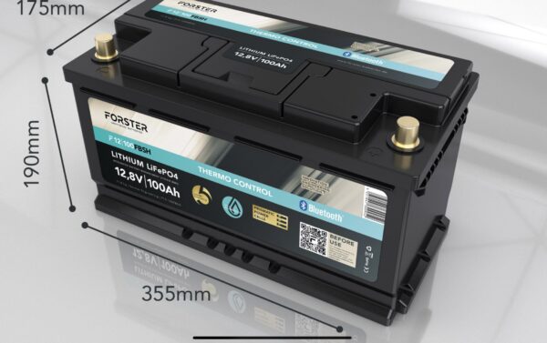 FORSTER 12,8V Lithium 100Ah LiFePO4 Standard Batterie | 100A-BMS | Smart Bluetooth | Ducato Ford PSA TGE | 1024Wh | Thermo-Control – Bild 4