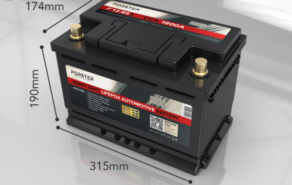 FORSTER Starterbatterie 12.8V | 85AH | LiFePO4 | Heavy Duty Automotive Lithium Batterie | 1800A | 315 x 174 x 190mm | ~13,5kg | Pb-eq 180Ah – Bild 3