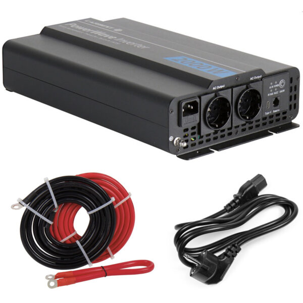 CARBEST PowerWave Inverter 2000W – Sinus-Wechselrichter mit Netzvorrangschaltung - neueste Generation!