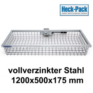 HECK-PACK Hecktransporter DELUXE 1200X500X175 mm - vollverzinkter Stahl