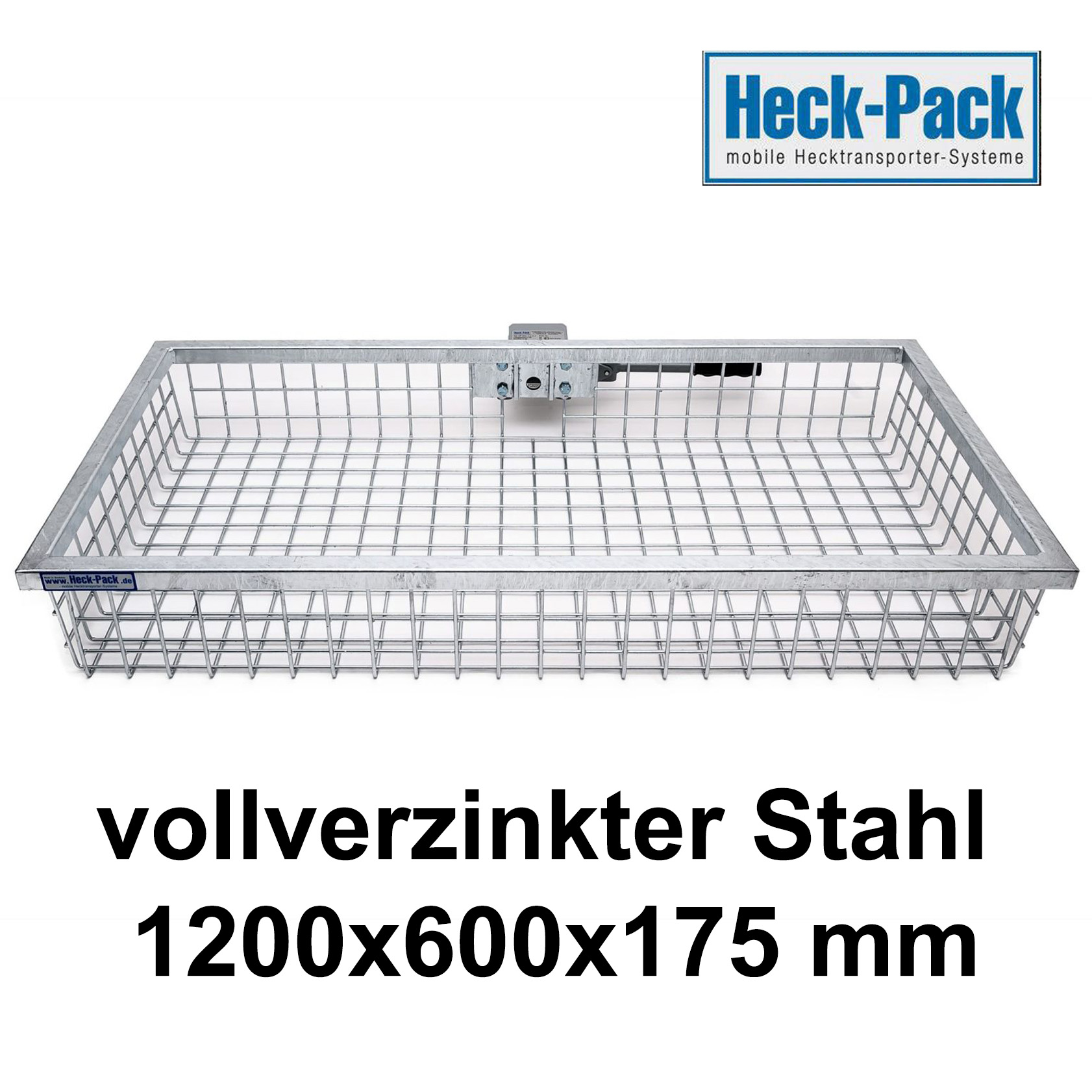 HECK-PACK Hecktransporter DELUXE 1200X600X175 mm - vollverzinkter Stahl